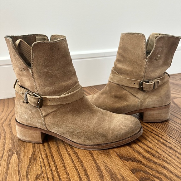 J. Crew tan leather booties size 7.5 - Picture 1 of 16